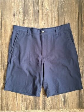 Van Heusen Navy Blue Flat-Front Stretch Performance Shorts